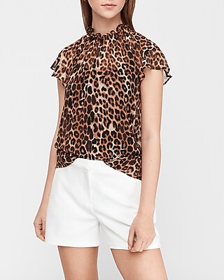 leopard sheer top