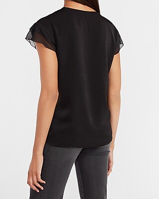 express flutter sleeve top