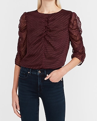 ruched sleeve top