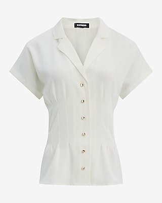 Pleated Waist Short Sleeve Shirt