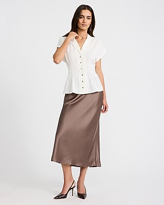 Pleated Waist Short Sleeve Shirt