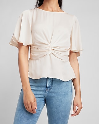 express flutter sleeve top