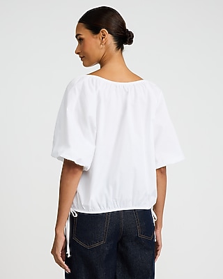 V-Neck Short Sleeve Bubble Top - image 3