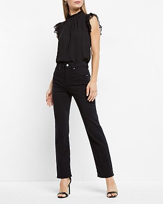 Ruffle Mock Neck Lace Sleeve Gramercy Tee