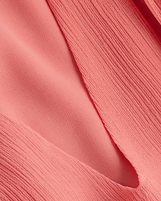 V-Neck Puff Draped Short Sleeve Top