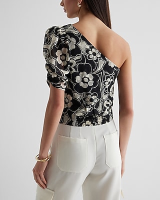 Floral One Shoulder Banded Bottom Top