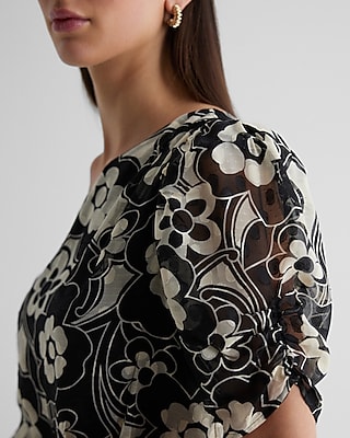 Floral One Shoulder Banded Bottom Top