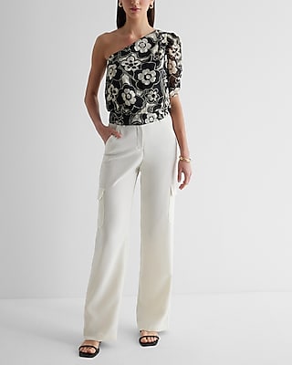 Floral One Shoulder Banded Bottom Top