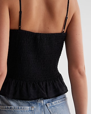 Sweetheart Neckline Pleated Peplum Cami