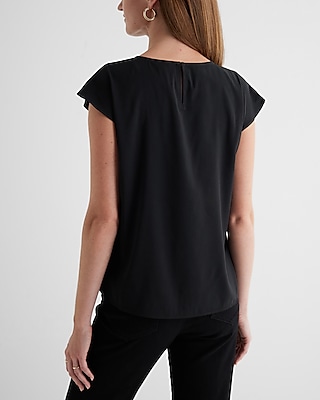 Satin Crew Neck Lace Front Gramercy Tee