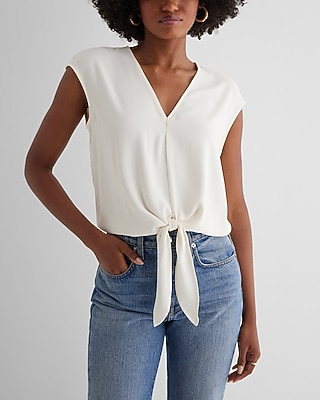 V-Neck Tie Waist Gramercy Tee