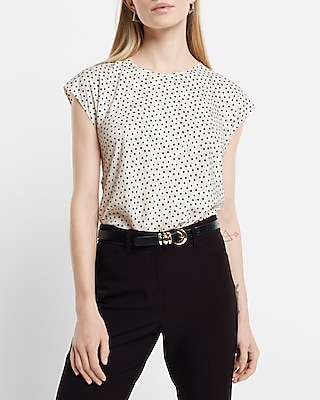 Satin Polka Dot Crew Neck Gramercy Tee