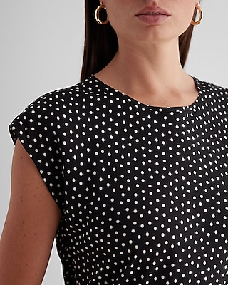 Satin Polka Dot Crew Neck Gramercy Tee