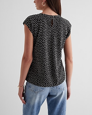 Satin Polka Dot Crew Neck Gramercy Tee