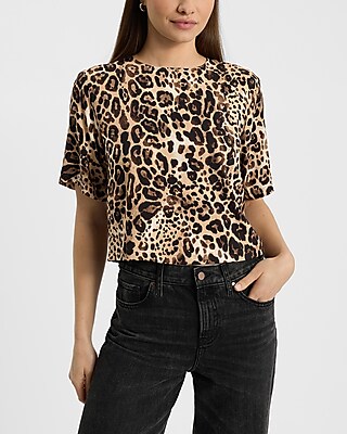 Essential Satin Leopard Boxy Tee