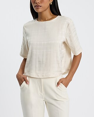 Essential Satin Jacquard Boxy Tee