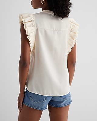 Flutter Sleeve Button Up Gramercy Shirt