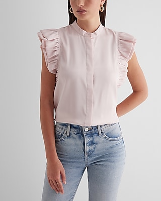 Flutter Sleeve Button Up Gramercy Shirt