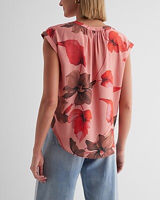 SS BUTTON BLS PRINT 9709968:PRINT-PINK:M