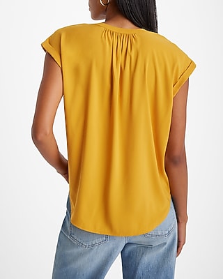 Gathered Half Button Up Gramercy Tee