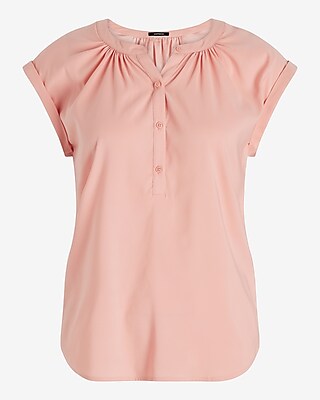 Gathered Half Button Up Gramercy Tee