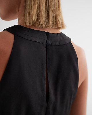 V-Neck Pleated Tie Waist Tank