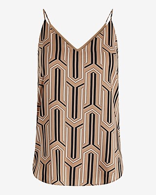 Satin Printed V-Neck Downtown Cami