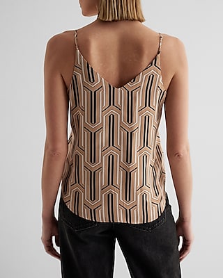 Satin Printed V-Neck Downtown Cami