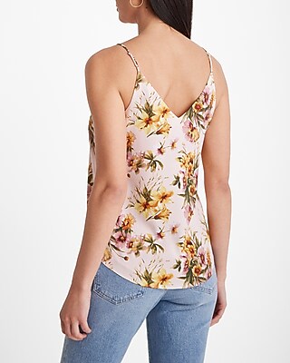 V NECK DT CAMI PSG AO PETITE DAHLIAS AND LILLIES 9709729:PRINT-PINK:L