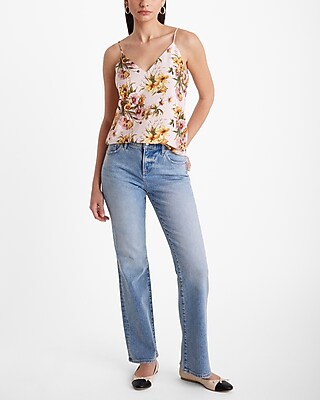 V NECK DT CAMI PSG AO PETITE DAHLIAS AND LILLIES 9709729:PRINT-PINK:L