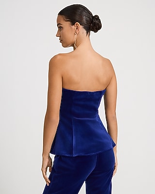 Velvet Strapless Ruched Tube Top