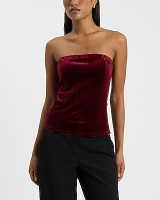 Velvet Corset Tube Top