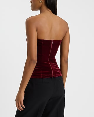 Velvet Corset Tube Top