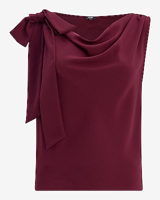 Crepe Cowl Neck Bow Top - thumbnail 5