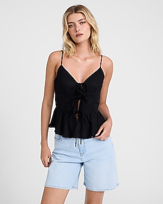 トップス SATIN COMBINATION PEPLUM TANK TOP 0097_08630203_0058