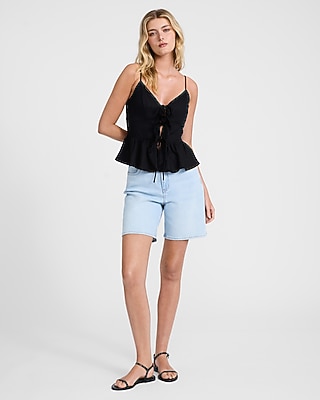 トップス SATIN COMBINATION PEPLUM TANK TOP Light Beige Ruched Satin Top - Peplum Tank Top - Peplum Top - Lulus