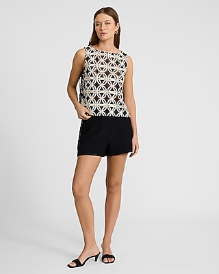 Two Tone Crochet Tie Side Tank