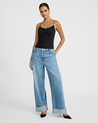 Fitted Ruched Tie Neck Smocked Back Cami