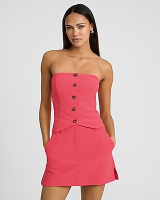 Satin Velvet Strapless Tucked Bow Tube Top | Express