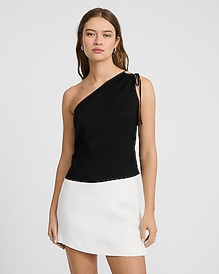 One Shoulder Double Strap Tie Tank