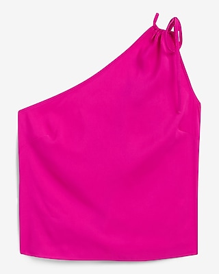 Georgette One Shoulder Double Strap Tie Tank