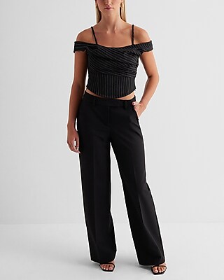 Striped Convertible Strap Draped Corset Top
