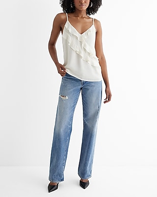 V-Neck Ruffle Front Downtown Cami