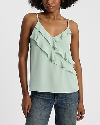 V-Neck Ruffle Front Downtown Cami