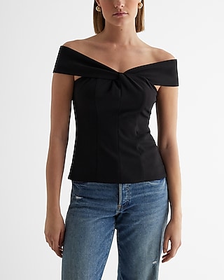 Off The Shoulder Twist Front Top | Express
