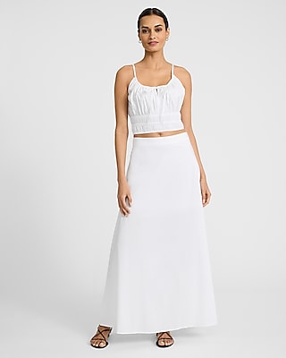 Scoop Neck Smocked Tie Front Cami