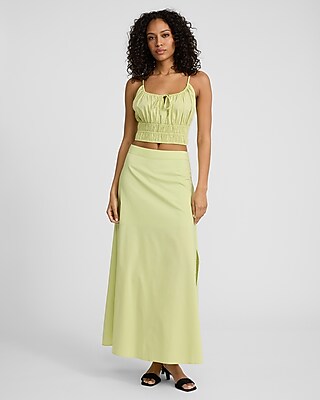 Scoop Neck Smocked Tie Front Cami