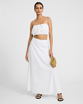 Tie Strap Cropped Bubble Cami