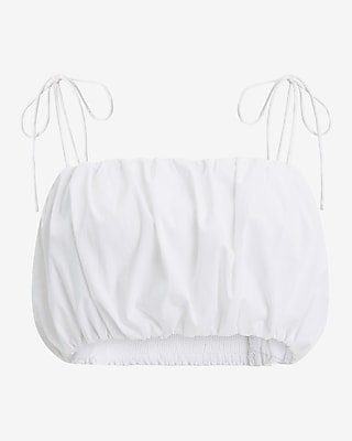 Tie Strap Cropped Bubble Cami