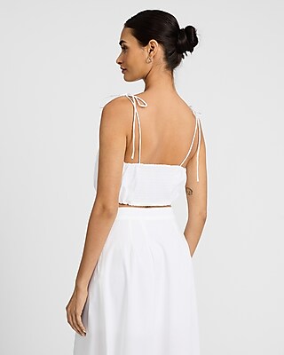 Tie Strap Cropped Bubble Cami